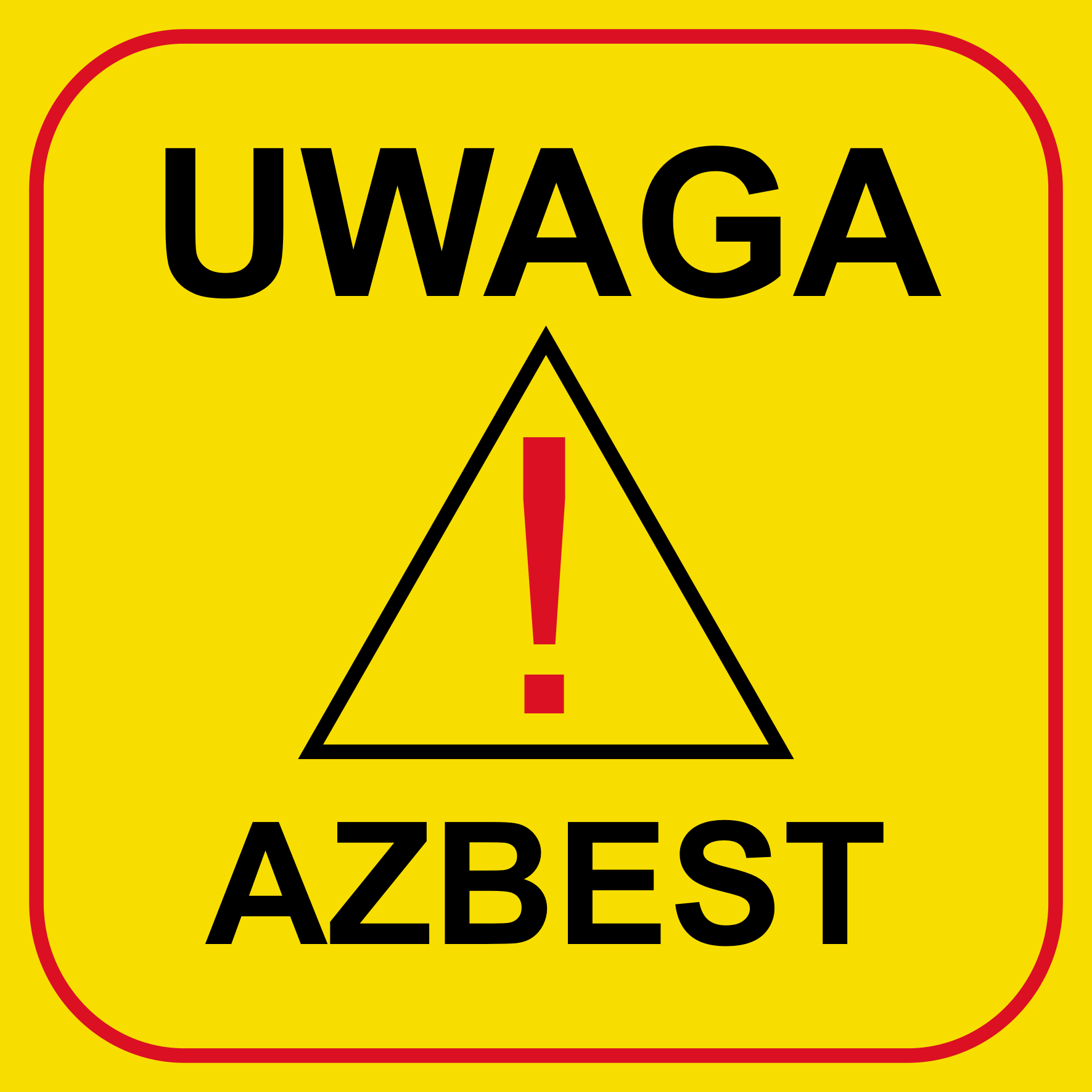 uwaga azbest tabliczka